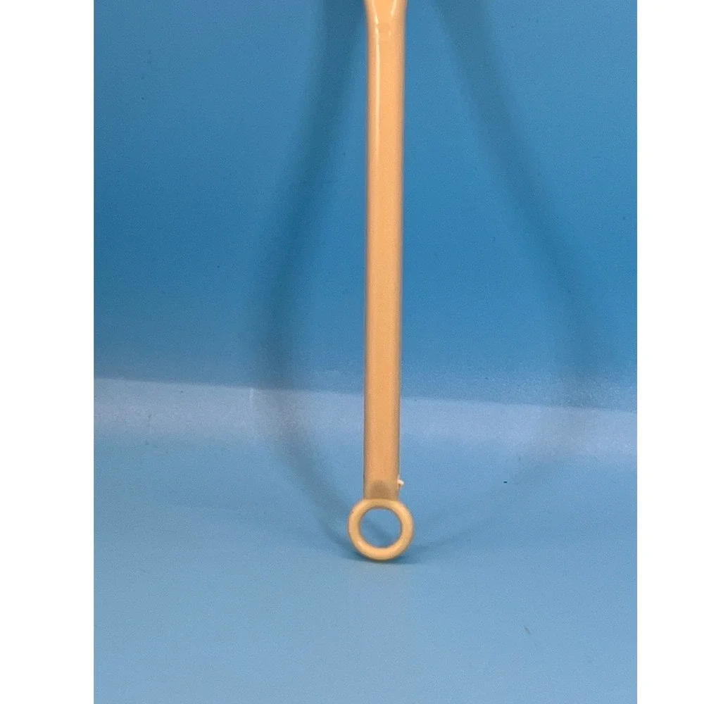 VTG Slotted Angled Slim‎ Spatula Turner Cream Plastic Kitchen Utensil MCM Retro
